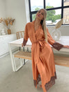 Women's long robe: BRONZE & BROWN Long