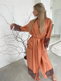 Women's long robe: BRONZE & BROWN Long