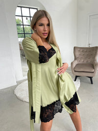 Nightwear robe set: GREEN & BLACK Roll