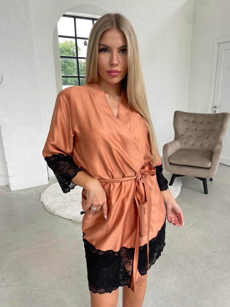 Women's robe: BRONZE & BLACK Full