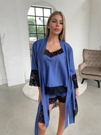 Nightwear robe set: BLUE & BLACK