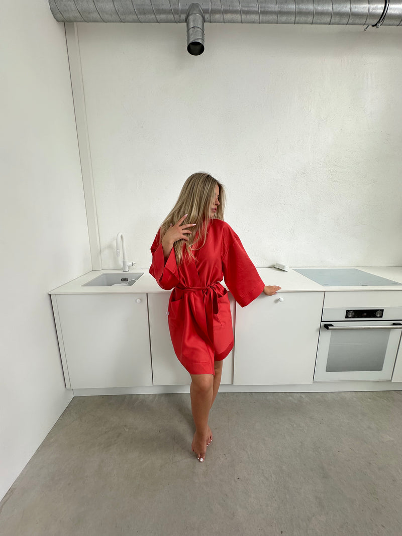 Women's robe: RED Kimono