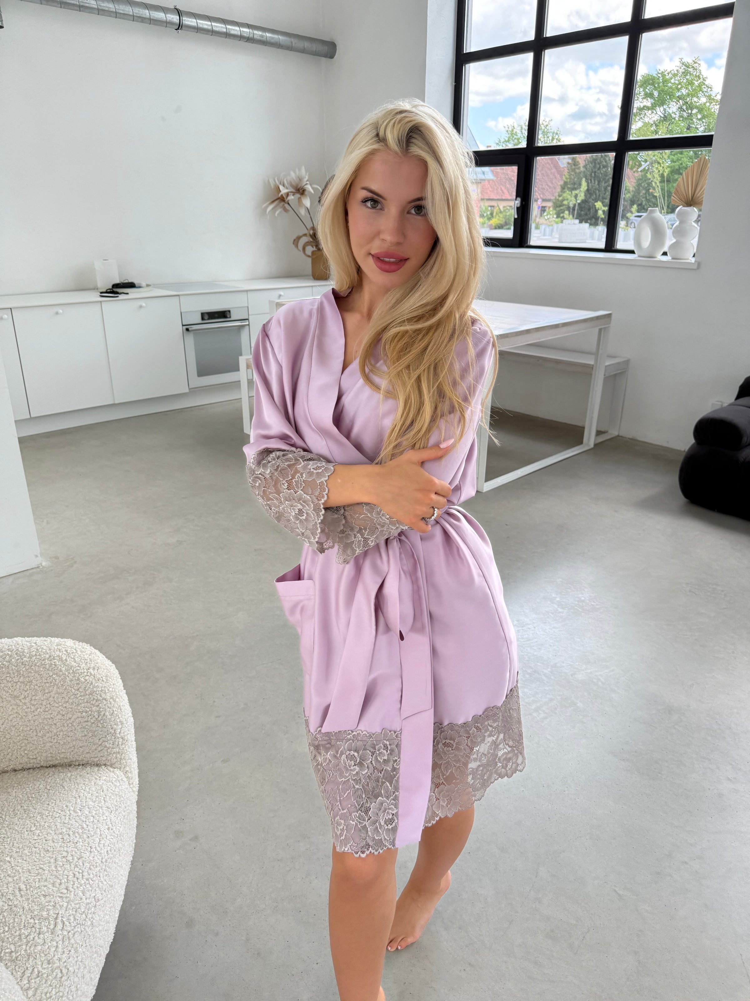 Women's robe: LAVANDA & GRAY