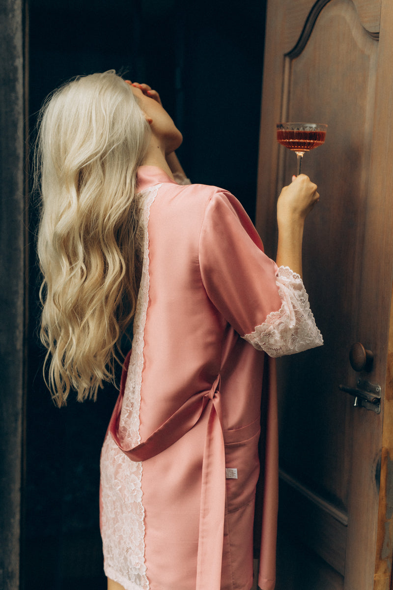 Nightwear robe set: OPALINE (pink&pink)