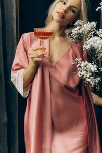 Nightwear robe set: OPALINE (pink&pink)