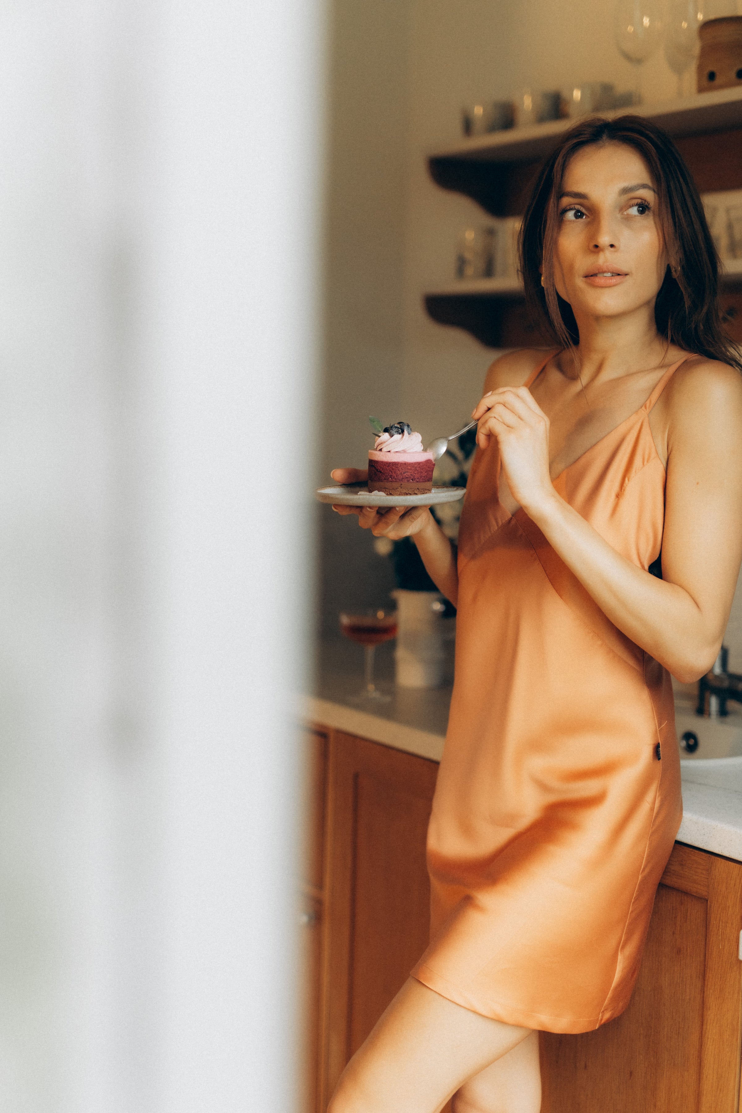 Women's nightgown: BLISS (bronza&black)