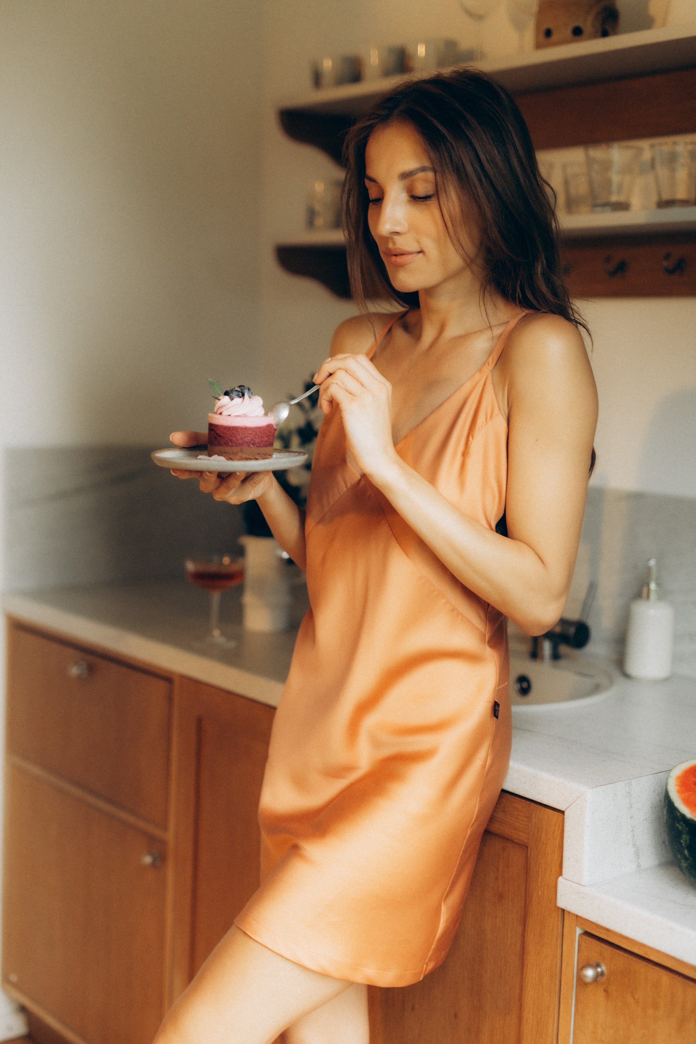 Women's nightgown: BLISS (bronza&black)