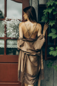 Nightwear robe set: MOONLACE (brown&brown)