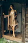 Nightwear robe set: MOONLACE (brown&brown)