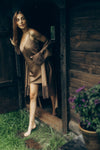 Nightwear robe set: MOONLACE (brown&brown)
