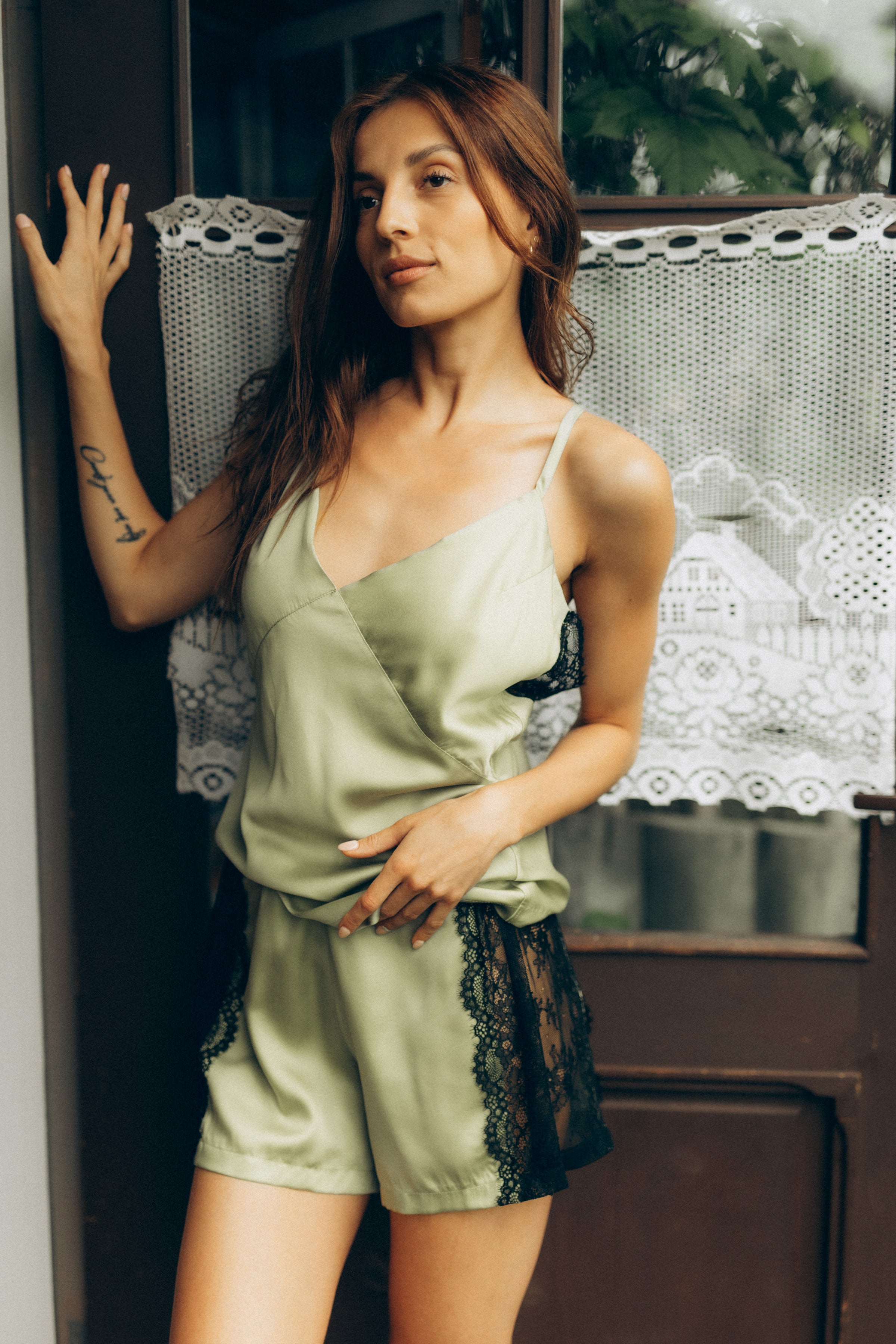 Women's pajama: SERENA (green&black)