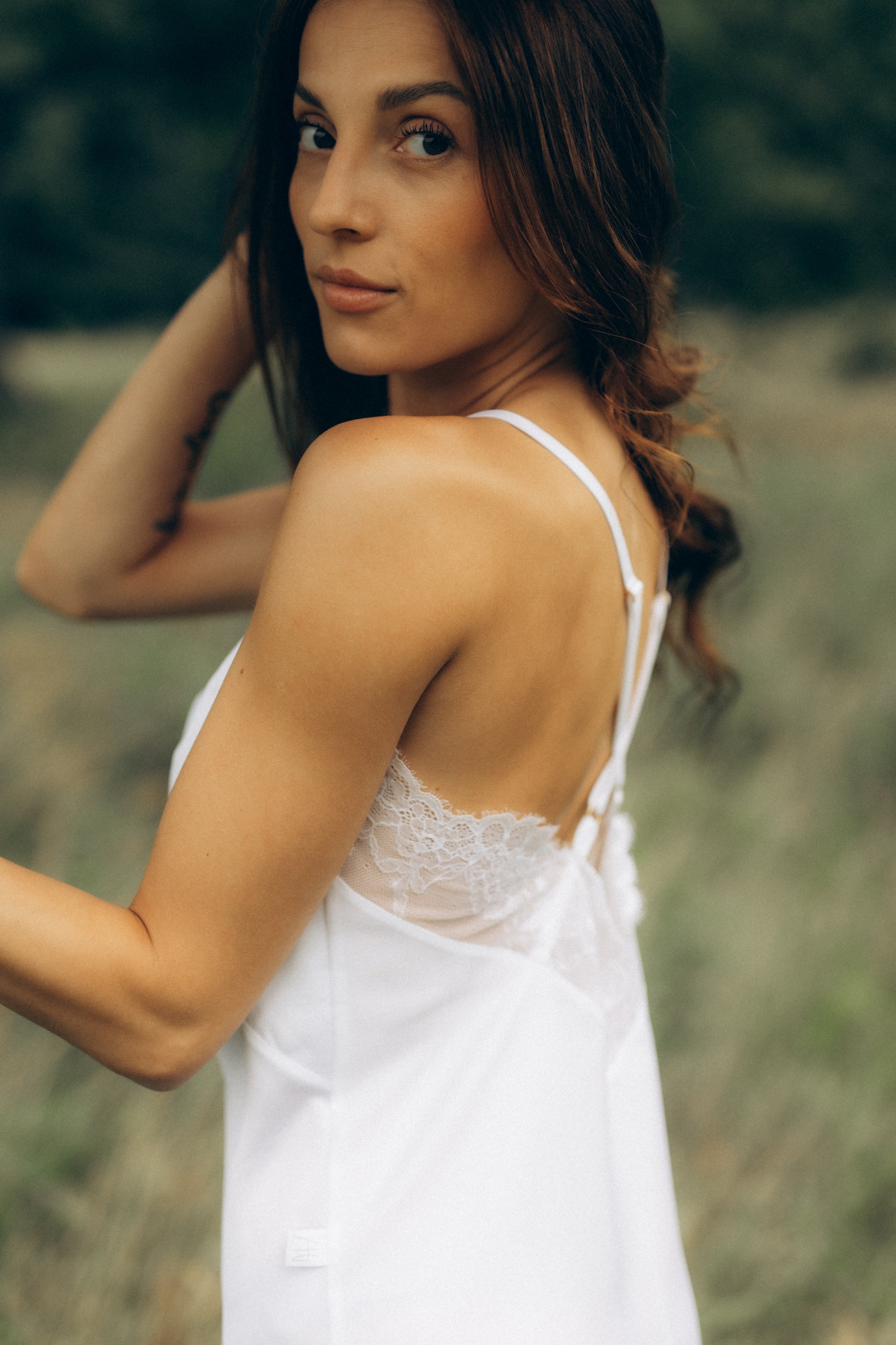 Women's nightgown: ELISE (white&white)