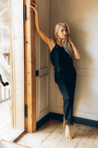 Sieviešu garās pidžamas komplekts: BLACK & BLACK Lace-viscose