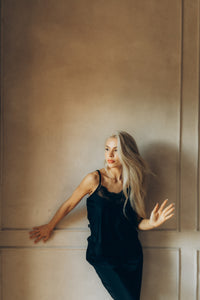 Sieviešu garās pidžamas komplekts: BLACK & BLACK Lace-viscose