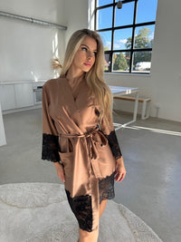 Women's robe: BROWN & BLACK Full