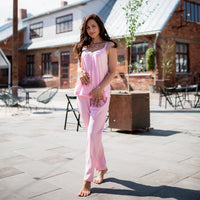 Women's long-pajama: PINK no lace & long sleeve set