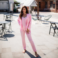 Women's long-pajama: PINK no lace & long sleeve set