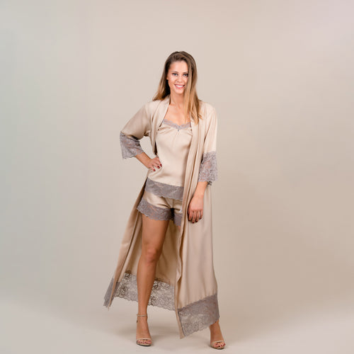 WOMEN’S PAJAMA “BEIGE&GRAY_ROLL”