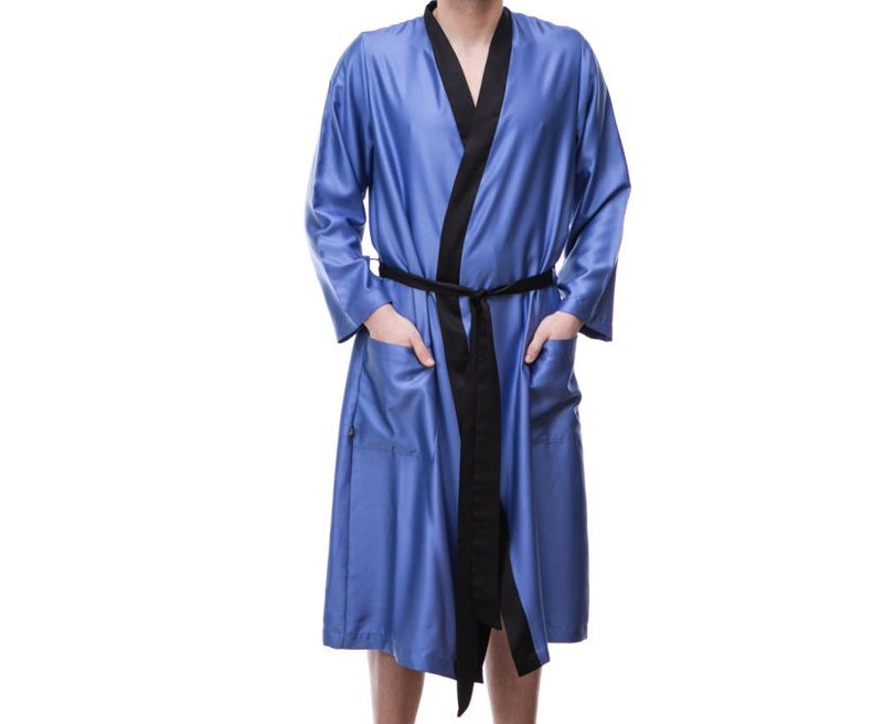 ZIGZAG FACTORY Mens robe "BLUE&BLACK''