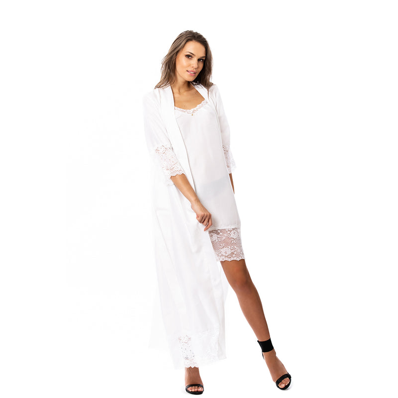 Nightwear robe set "WHITE&WHITE_ROOL"- Nightwear: robe and nightgown2