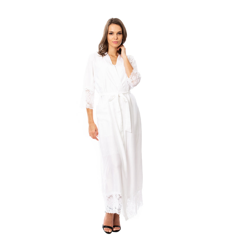Nightwear robe set "WHITE&WHITE_ROOL"- Nightwear: robe and nightgown