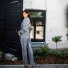 Women's long-pajama “GRAY_no lace" longsleeve set